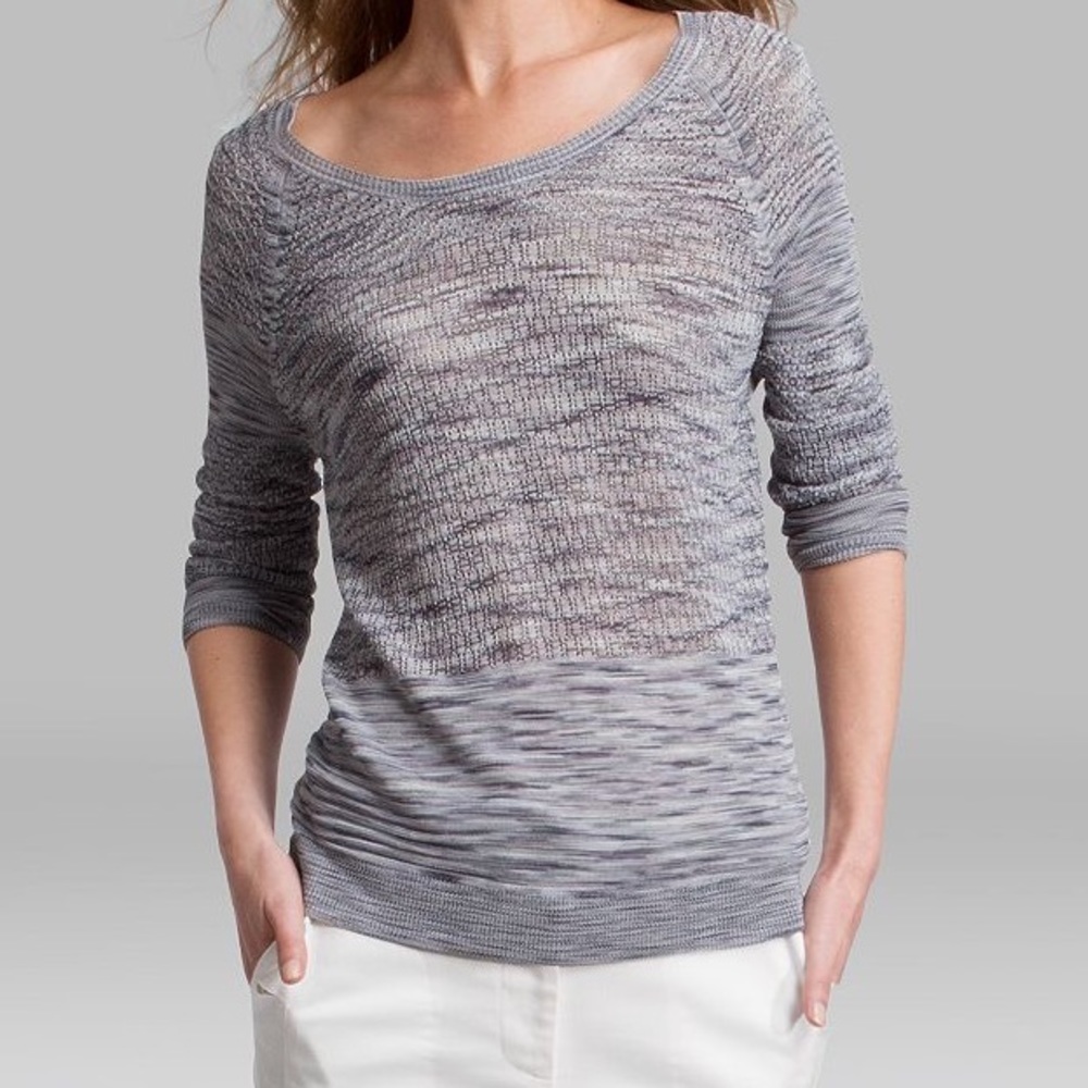 HALSTON HERITAGE Sweater Crewneck Mesh Hole Detail